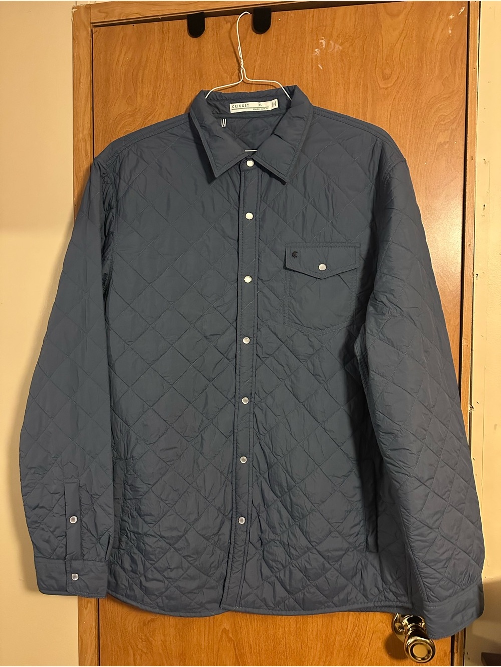 NWOT Men’s XL Casual Quilted Shacket with Pearl Snaps- Blue Worn Once